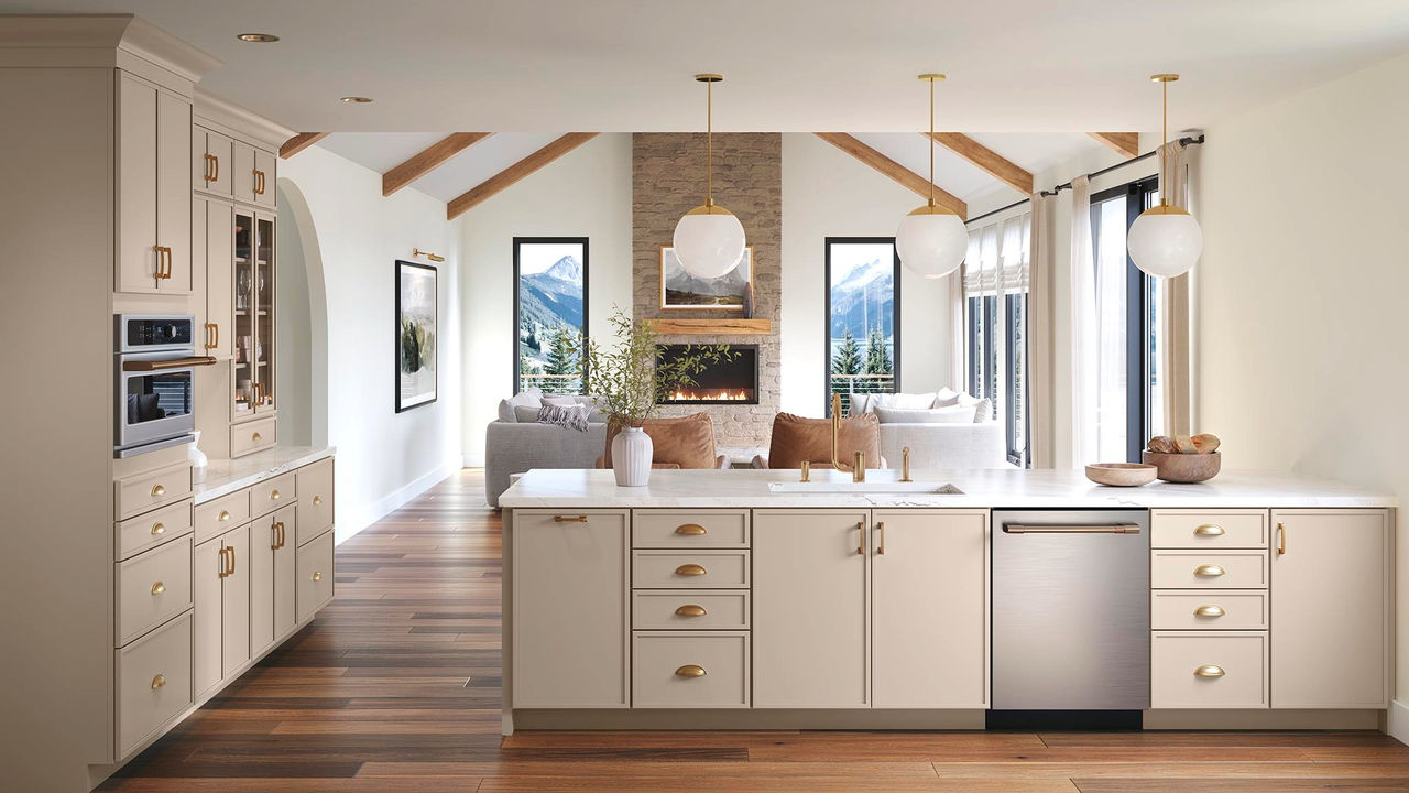 Remy Painted Oat and Maple Cider kitchen